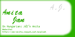 anita jan business card